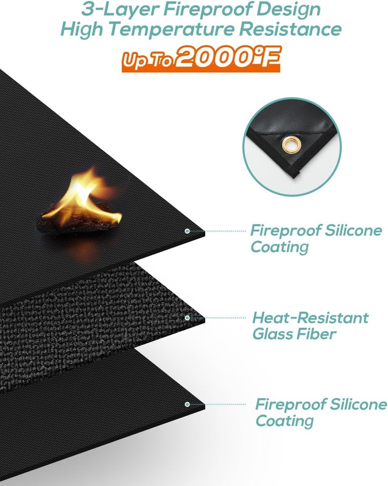 FIREWESS Heat Shield Behind Grill 3'x10' Heat Shield Mat for Wall, Deck Fence, Railing, Grill and Refrigerator, Heavy Duty Fireproof Cover and Screen Protect Deck Railing from Grill - Image 3